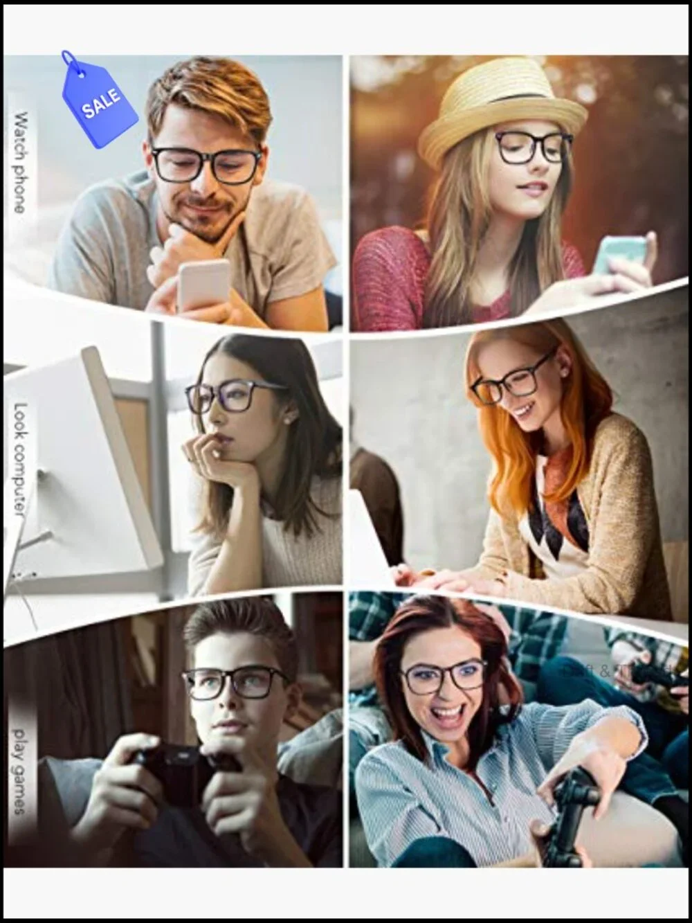 Blue Light Blocking Glasses Anti Eye Strain UV400 for Men Women